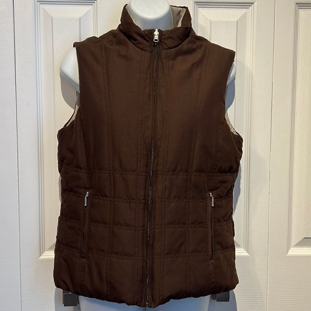 ‎Kirkland Signature Brown/Cream Reversible Vest Size S